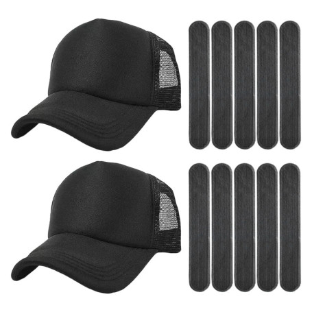 SGSCFG 2 Chapeaux Noirs Et 10 Coups De Randonnée Noirs, Casquette De Baseball Respirante, Casquette De Baseball De Protection So