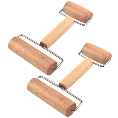 Paquet De 2 Rouleaux À Pâtisserie, Rouleau À Pâtisserie En Bois Avec Roulettes, Rouleau À Pâtisserie À Deux Extrémités, Rouleau 