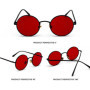 TYFGRT Pack De 2 Lunettes De Soleil Rondes, Lunettes De Soleil À Lentilles Rouges, Unisexes, Lunettes De Soleil Rétro, Lunettes 