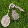 Badminton Keyring,2 pièces Porte-Clés de Badminton en métal mini porte-clés de sport,porte-clés pour cadeaux,Raquette de Badmint