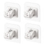 Lot de 4 supports de tringle à rideau sans perçage, crochets auto-adhésifs pour tringle à rideau, cintres pour salle de bain, cu