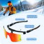 TULAMORIY Lunettes de Sport Homme Femme, Pour Cyclisme, Running, Ski - Polarisées et Anti-Buée, Confortable et Anti-Dérapante, M