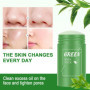 2 Pièces Green Mask Stick Masque Visage,Bâton de Masque Au Thé Vert,Green Stick Mask, Hydratant Efficace,Soins de la Peau Pour H