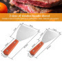 THATSRAD 2 PCS Spatule Inox Manche en Bois Spatule Barbecue Plancha Grattoir Plancha Inox Spatule Plancha Inox Teppanyaki Spatul