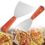 THATSRAD 2 PCS Spatule Inox Manche en Bois Spatule Barbecue Plancha Grattoir Plancha Inox Spatule Plancha Inox Teppanyaki Spatul