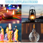 Lot de 6 mèches rondes et épaisses pour lampes à huile - Mèche en coton de 6 mm de long - Pour lampe à huile, lampes à alcool, b