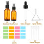 Litimkat 5pcs Flacon Spray Verre Vide Brun, 2 flacons 50 ml, 3 flacons 30 ml,avec brume fine petit atomiseur de parfum avec outi