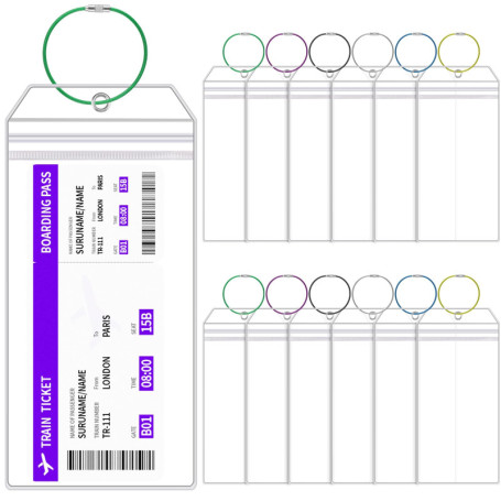 Zosenyer 12 Pièces Étiquettes Bagages Croisière, 8.7 x 18.3 cm, Porte Etiquette Valise Transparente, Etiquette Valise Voyage Avi
