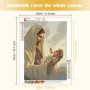 MXJSUA DIY Diamant Painting Kit, Jésus-Christ Religieux 5D Dessin Art du Diamant Complet Kits, Diamond Art Kits Strass Point de 