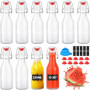 YAMAIDUO Lot de 10 Bouteille Verre 250ml, Bouteille en Verre avec Bouchon Mécanique avec 10 sceaux, 10 étiquettes, entonnoir pou
