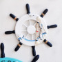 Décoration Maritime Nautique, Roue De Bateau En Bois Nautique, Volant Gouvernail Décoration, avec Un Filet De Pêche, pour Décore