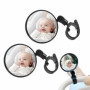 2 PCS Miroir Voiture Bébé, Retroviseur Voiture Bebe, Miroir Bébé 360° Rotation Réglable, Polyvalent Rétroviseurs Vélo Nylon HD p