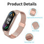 PaceBid Bracelet Compatible avec Xiaomi Mi Band 6/5, Bracelet de Montre en métal en Acier Inoxydable tissé en Maille, Ajustable 