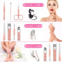 Set de manicure Femmes Coupe ongles Ensemble Kit d'ongles voyage Kits de pédicure de manicure Kit professionnel Cadeau de soins 