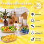 Huucozn 50 Pièces Barquettes en Carton Kraft Plateaux Alimentaires Jetables en Carton Kraft Barquette Frite Bols à Frites en Car