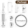 Huucozn 5m Tringle à rideaux Kit avec 30 Pièces Acier Inoxydable An Crochets, Câble en Acier pour Rideau Fil de Suspension Fil d