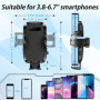 MOSOTECH Support Téléphone Voiture, Porte Téléphone Voiture Ventouse pour Tableau de Bord Pare-Brise, Réglable Support Rotation 