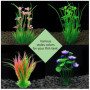 Kingrun 30 Pièces Plantes en Plastique d'aquarium, Plantes Aquatiques artificielles, Plantes d'aquarium Plastique Décoration, Co