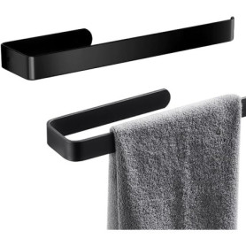 GIUSOBG Porte Serviettes Mural en INOX 29cm Porte Serviette Salle de Bain Noir Porte Servie tte Salle de Bain PorteTorchon Autoc