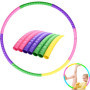 GIUSOBG Cerceau Hula Fitness Hoop pour Enfants, Plastique Amovible Cerceaux Multicolores Amusants et Fitness, Hula Hoop avec Mou