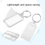 36 Pièces Porte Clés Porte Clef en Plastique de 5 cm，Étiquettes en Papier Vierge Lignées Couvercles Transparents，Pour Identifica