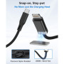 Magtame StayCable Câble USB C vers Lightning avec support de câble magnétique 1 m Charge rapide, tressé et synchronisation des d