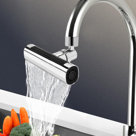 Byfoyif Embout Robinet Cuisine, Aérateur Robinets Rotatif à 360°, Rallonge Robinet Douchette avec 4 Modes, Tête Robinets Cuisine