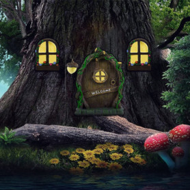 Sternstunde Décorations Arbre Elfe en Miniature, Décoration du Jardin extérieur, Arbre Art Décorations, Décoration de la Porte d