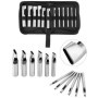 QWORK® 12 pièces poinçon ovale en cuir, ensemble d'outils en cuir, perforateur creux pour le cuir, pour l'artisanat du cuir et l