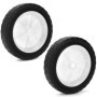 QWORK® Lot de 2 Roue e Remplacement pour Tondeuse, Chariot de Gril, Chariot à Bras - Caoutchouc & ABS, Diamètre 175 mm, Capacité