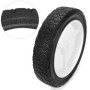 QWORK® Lot de 2 Roue e Remplacement pour Tondeuse, Chariot de Gril, Chariot à Bras - Caoutchouc & ABS, Diamètre 175 mm, Capacité