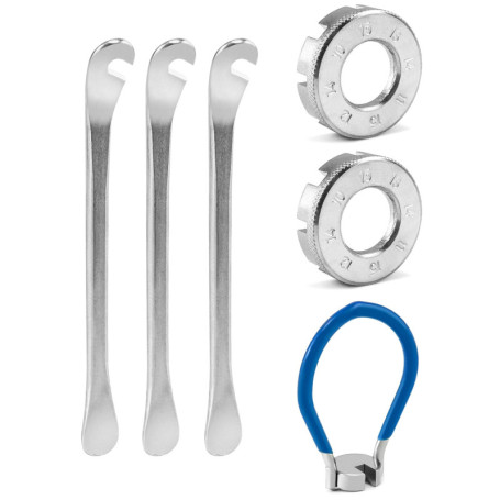 QWORK® 6 PCS Outil De CléÀ Rayon, Rayons en Acier Universel, Tendeur De Rayons, Kit De Réparation De Pneus De Vélo