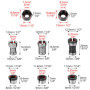 QWORK® Lot de 6 mandrins à pince de routeur en acier au carbone, mandrins à serrage de haute précision pour machines à bois et à