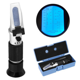 QWORK® 4 en 1 Réfractomètre antigel, testeur Liquide Refroidissement d'éthylène et propylène Glycol avec Mesure d'acide Batterie