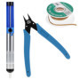 QWORK® 3 pièces ensemble d'outils de retrait de soudure,pompe a dessouder, tresse a dessouder et pince coupe-fil, pour l'électro