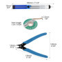 QWORK® 3 pièces ensemble d'outils de retrait de soudure,pompe a dessouder, tresse a dessouder et pince coupe-fil, pour l'électro