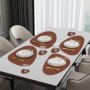 AWAMRWA Tischsets Leder Und Untersetzer, Set De Table Antidérapant Set De Table Cuir Et Dessous De Verre Sets De Table Lavable D