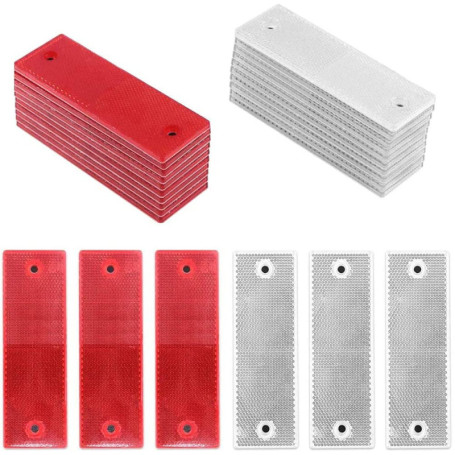 LWZko 12 Pièces Réflecteurs Camion, Avertissement Réfléchissant Plaque, Réflecteurs pour Remorques Et Camions, Universel Plastiq