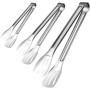 Lot de 3 pinces de cuisine en acier inoxydable de qualité supérieure, faciles à saisir, faciles à nettoyer, résistantes à la cha