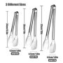 Lot de 3 pinces de cuisine en acier inoxydable de qualité supérieure, faciles à saisir, faciles à nettoyer, résistantes à la cha