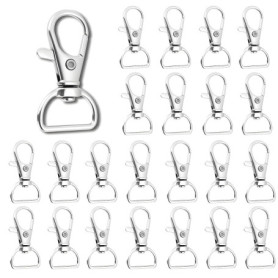 23 PCS Fermoirs Mousquetons Pivotants,Porte-clés Rotatif, Fermoirs Mousqueton Pour DIY, Accroche Porte Clé, Mousqueton Sac à Mai