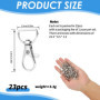 23 PCS Fermoirs Mousquetons Pivotants,Porte-clés Rotatif, Fermoirs Mousqueton Pour DIY, Accroche Porte Clé, Mousqueton Sac à Mai