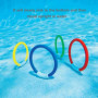 Xrten Lot de 4 Enfants de Piscine de Anneaux de Plongée, Auto Verticale sous-Marine, Natation de l'eau Sûre d'enfants