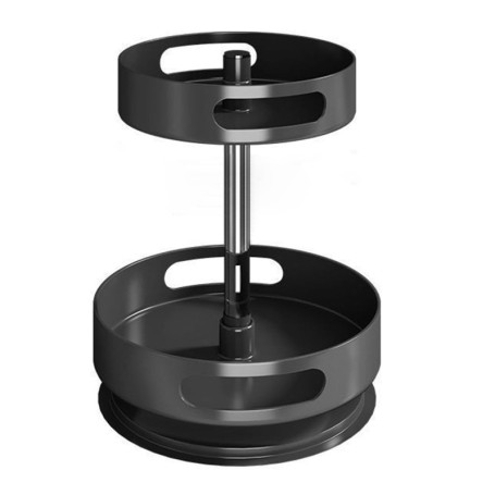 PEAKGEAR Lazy Susan Organiseur de placard rotatif à 2 niveaux, étagère à épices rotative pour l'intérieur, étagère à épices rota