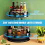 PEAKGEAR Lazy Susan Organiseur de placard rotatif à 2 niveaux, étagère à épices rotative pour l'intérieur, étagère à épices rota