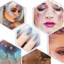 KUIRUNRX® Lumineuse Paillettes Gel,12 Couleurs Maquillage Paillettes Glitter,Holographique Paillettes Set,Paillettes de Corps,Fl