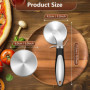 Roulette Pizza Inox, 21 cm, Hochwertige Roulette à Pizza, PoignéE Ergonomique Antidérapante, Tranchante Lame avec Couvercle de P
