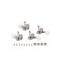 Alnicov Tuning Pegs 2 R2L Tuners avec bouton blanc pour ukulélé 4 cordes