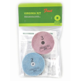 BMC VIRGINIA FAST Kit pour restaurer le marbre poli à la main avec 3 tampons abrasifs diamantés « fibre éponge » et 100 g de pou