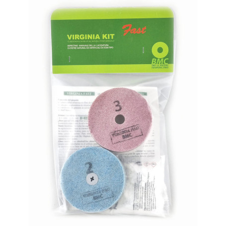 BMC VIRGINIA FAST Kit pour restaurer le marbre poli à la main avec 3 tampons abrasifs diamantés « fibre éponge » et 100 g de pou